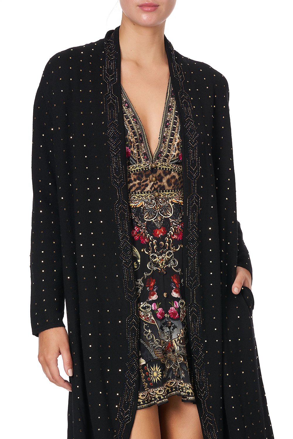 LONG KNITTED CASUAL CARDIGAN GOTHIC GODDESS