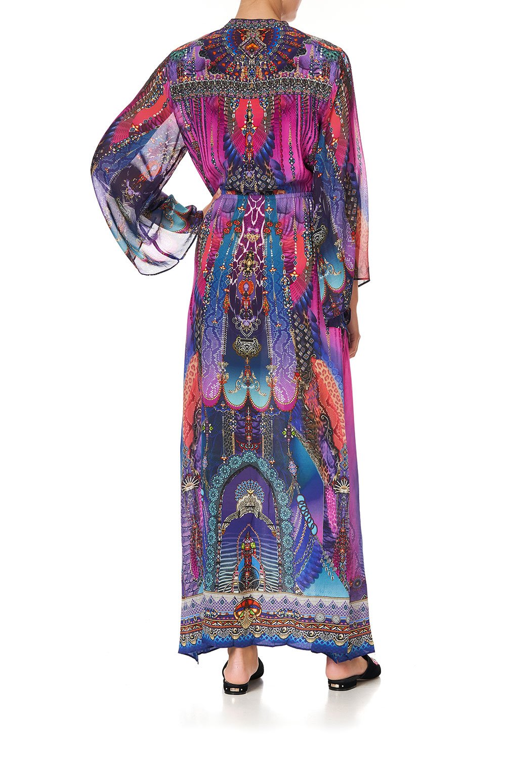 DRAWSTRING BUTTON UP DRESS MIDNIGHT MADNESS