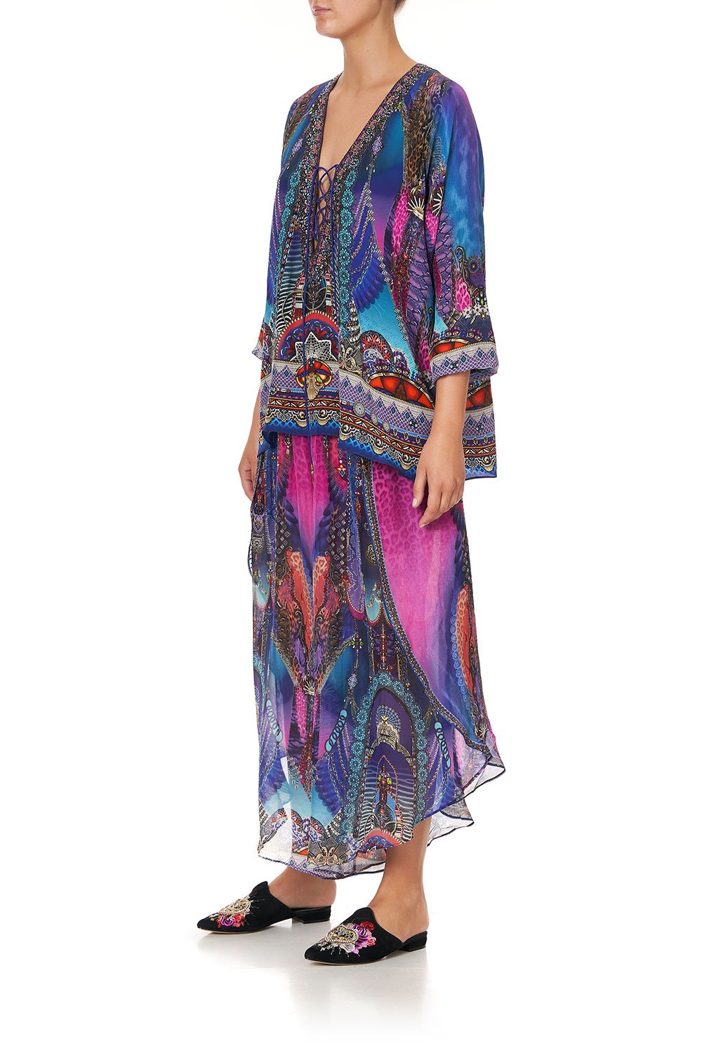 LACE UP BLOUSE MIDNIGHT MADNESS