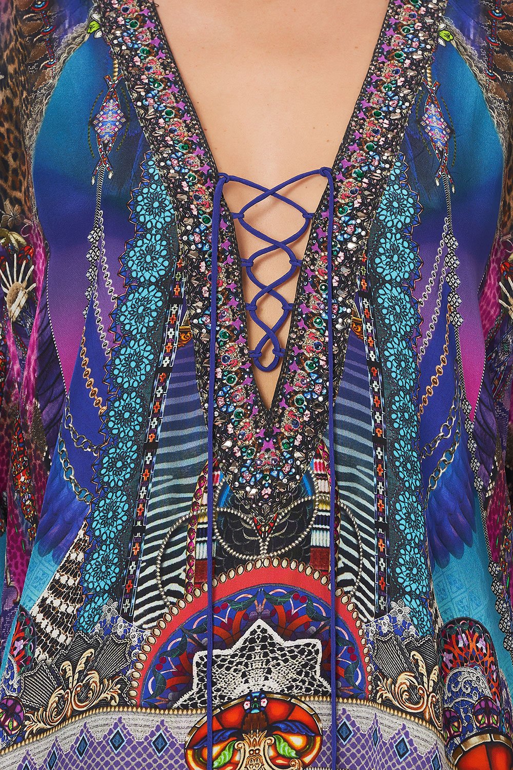 LACE UP BLOUSE MIDNIGHT MADNESS