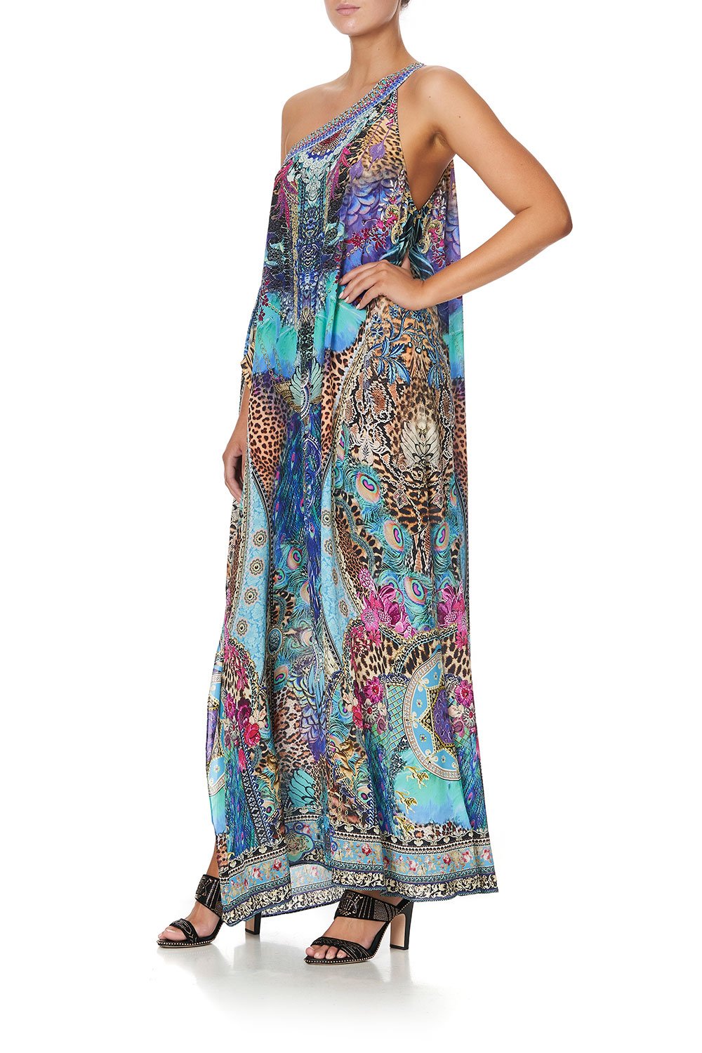 ONE SHOULDER KAFTAN WITH NECKBAND BASILICA BEAUTY