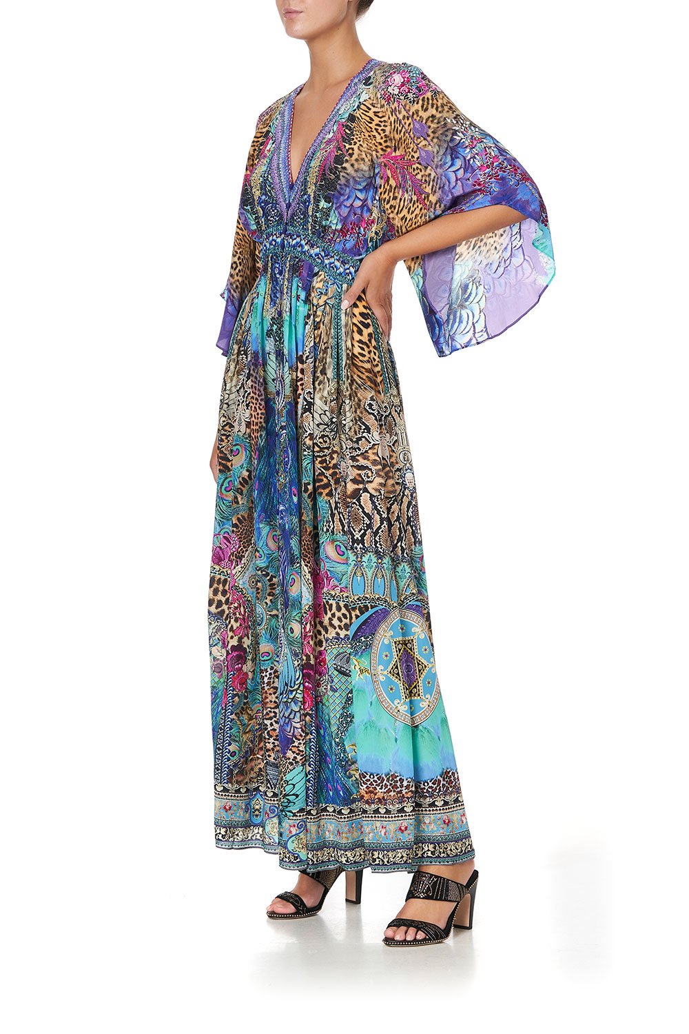 LONG DRESS WITH SMOCKED WAIST BASILICA BEAUTY