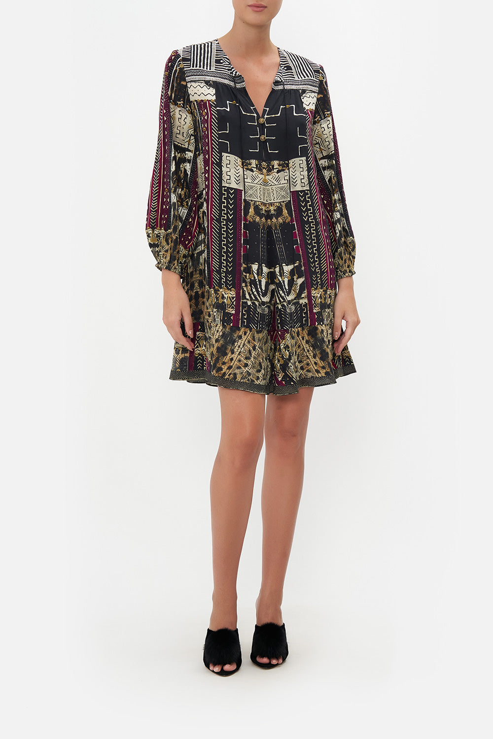 BUTTON UP DRESS WITH YOKE DESERT DREAMS