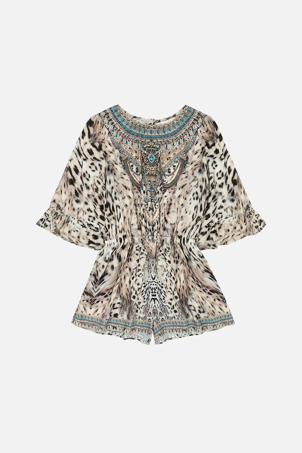 KIDS PLAYSUIT WITH FRILL SLEEVE 12-14 SNOW WHISPERS