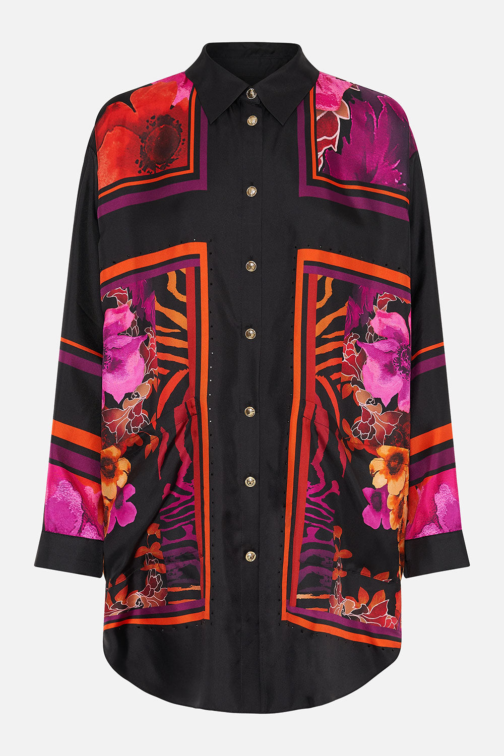 SHIRT TUNIC WITH POCKETS MIDNIGHT POPPY