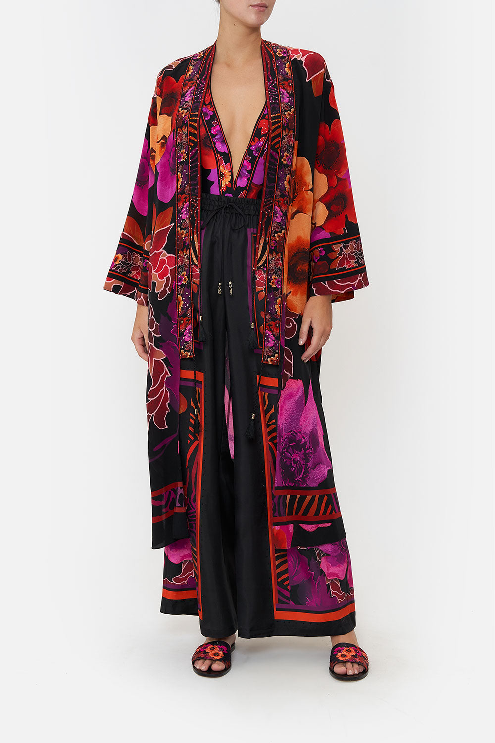 LONG LAYER WITH NECKBANDS MIDNIGHT POPPY