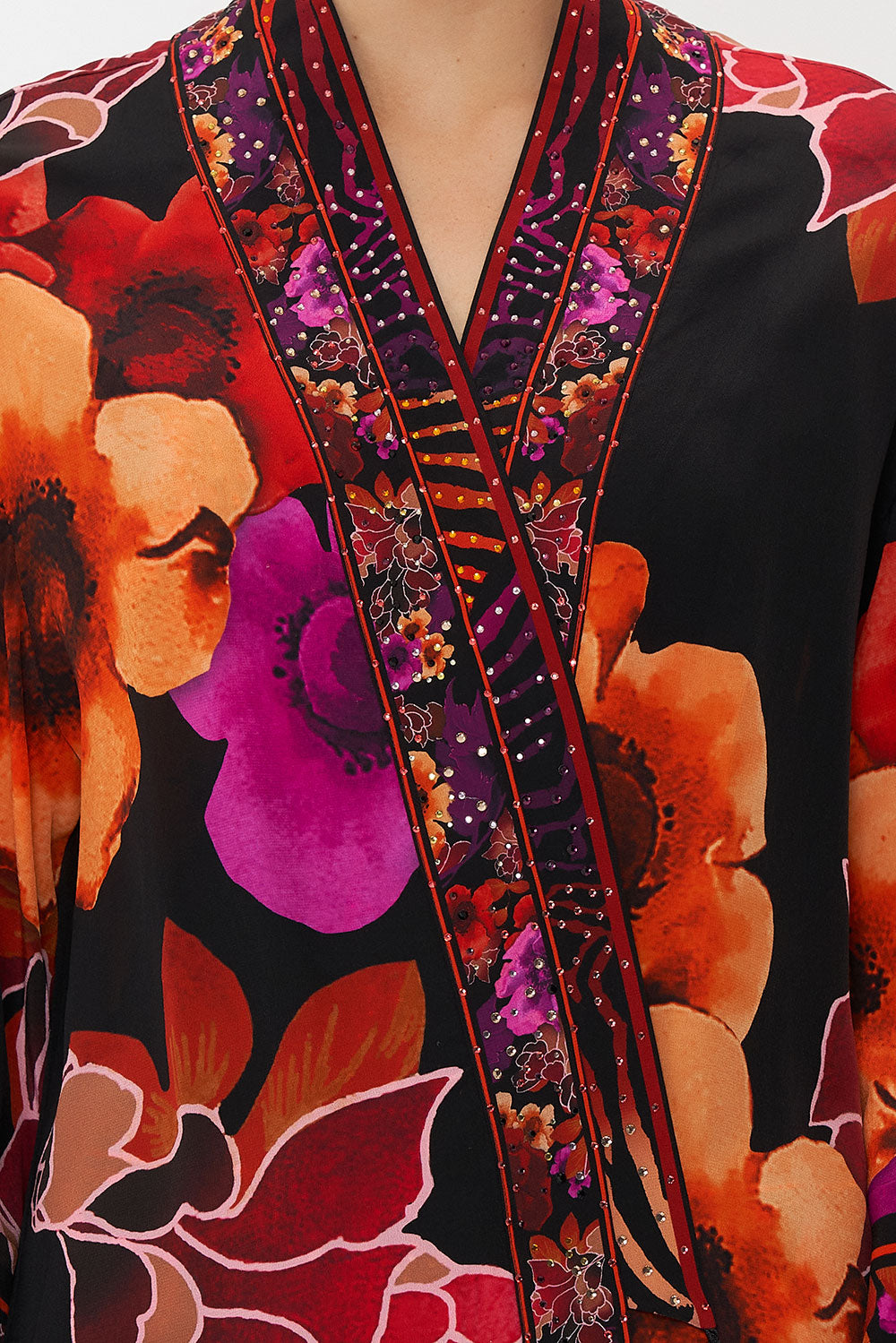 LONG LAYER WITH NECKBANDS MIDNIGHT POPPY