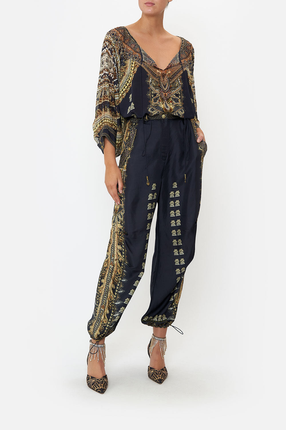 RAGLAN SLEEVE BLOUSE WITH CUFF ITS ALL OVER TORERO