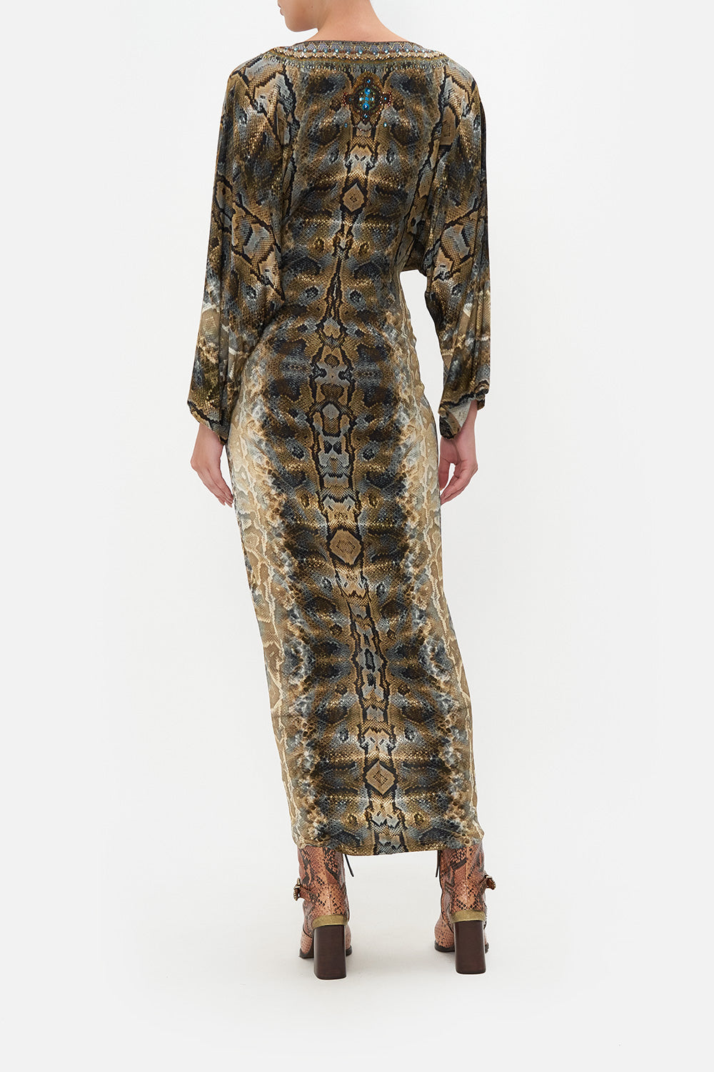 LONG SPLIT FRONT TWIST DRESS CALL OF THE FALCON