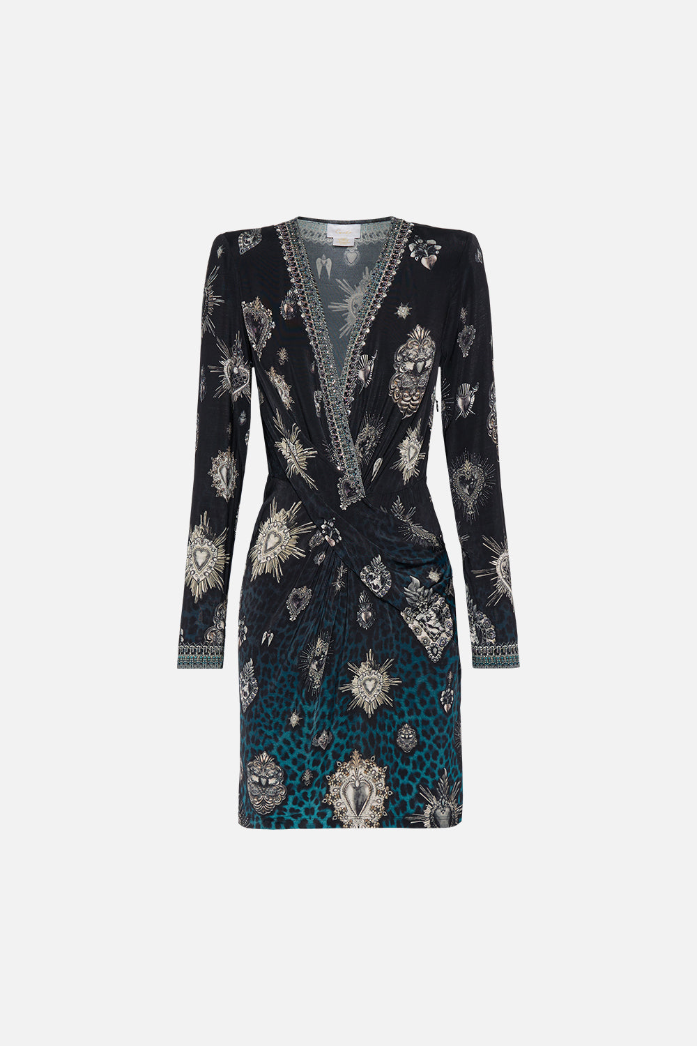 V-NECK CROSS FRONT DRESS ANIMAL ANARCHY