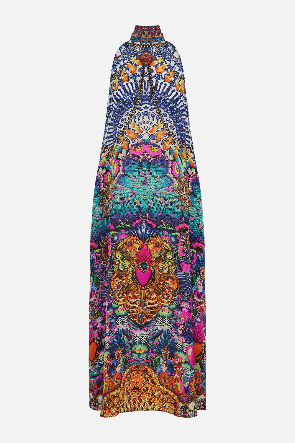 HIGH NECK DRESS WITH BACK NECK TIE LUCKY CHARMS