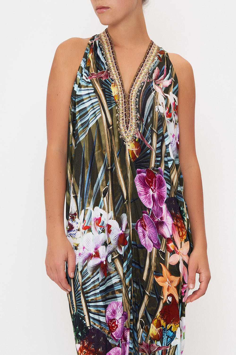 SIDE COWL JERSEY DRESS PASSPORT TO PARADISE