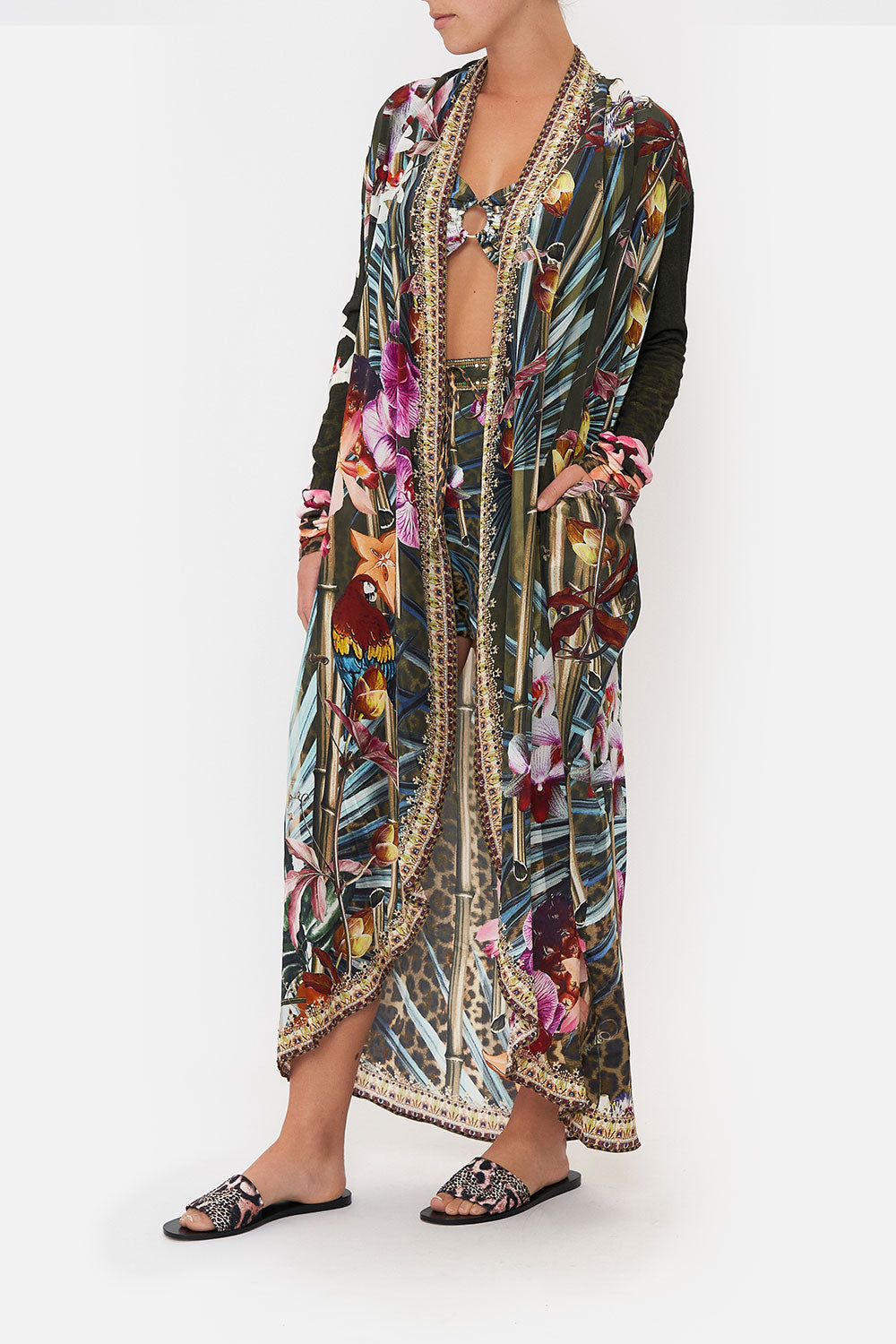 LONG CASUAL JACKET WITH POCKETS PASSPORT TO PARADISE