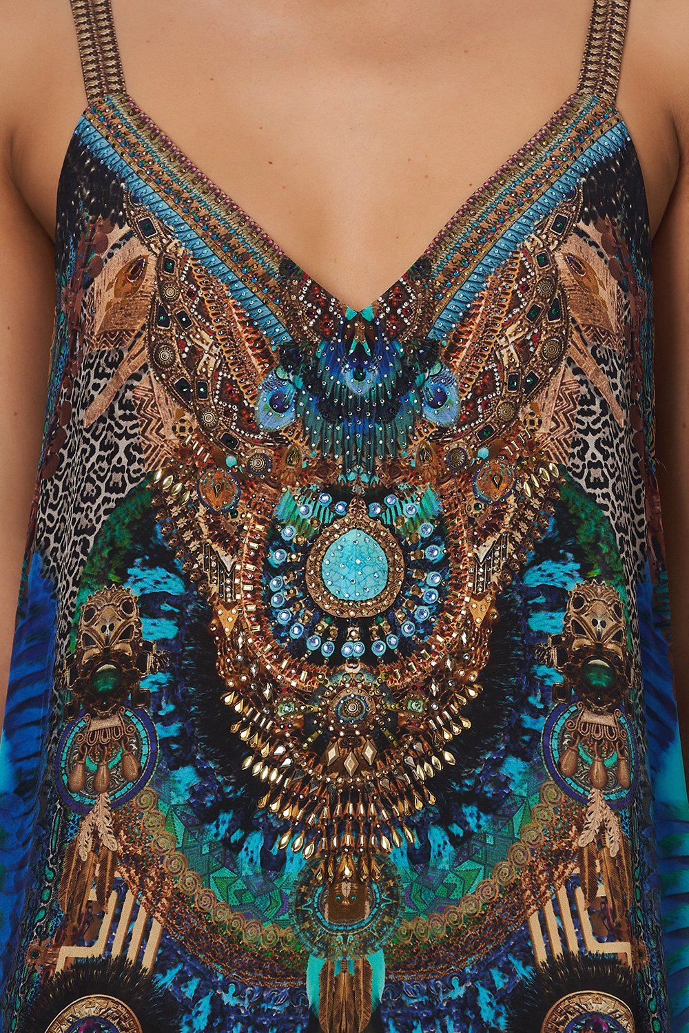 V NECK MIDI SLIP DRESS TEMPLE TEMPTRESS