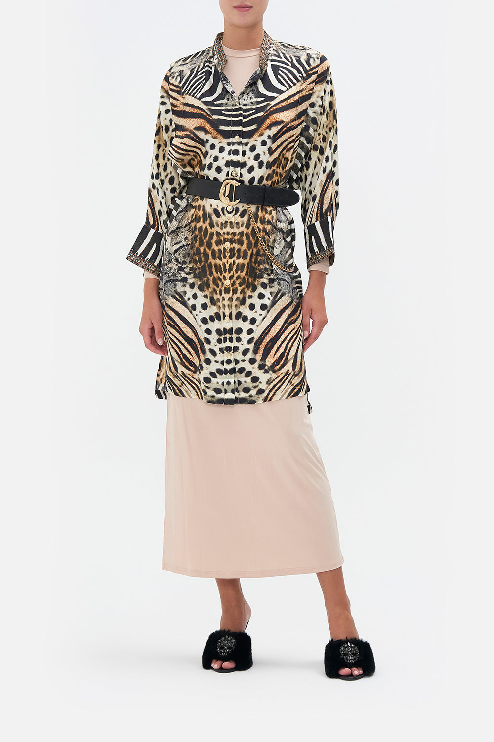 SHOULDER TUCK SHIRT DRESS FOR THE LOVE OF LEO