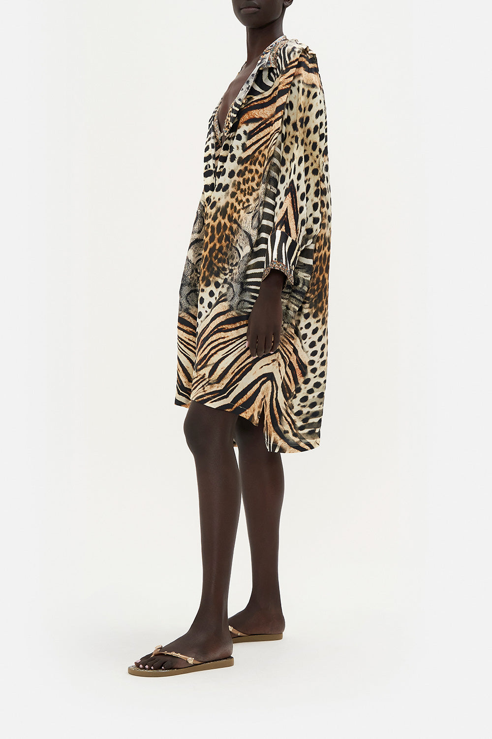 SHOULDER TUCK SHIRT DRESS FOR THE LOVE OF LEO