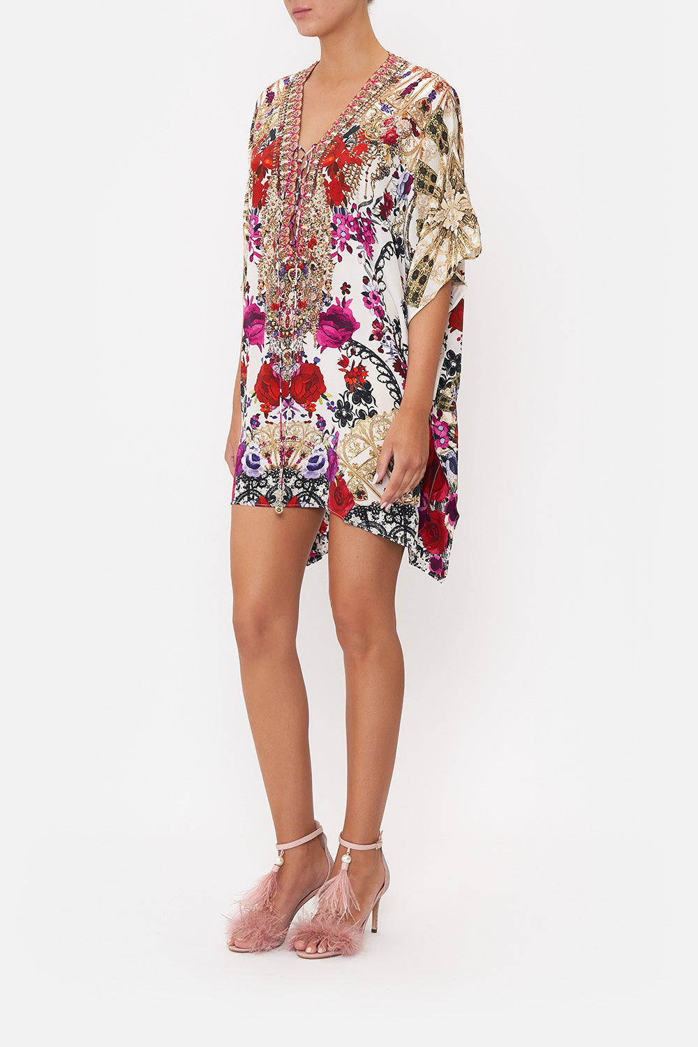 SHORT LACE UP KAFTAN REIGN OF ROSES
