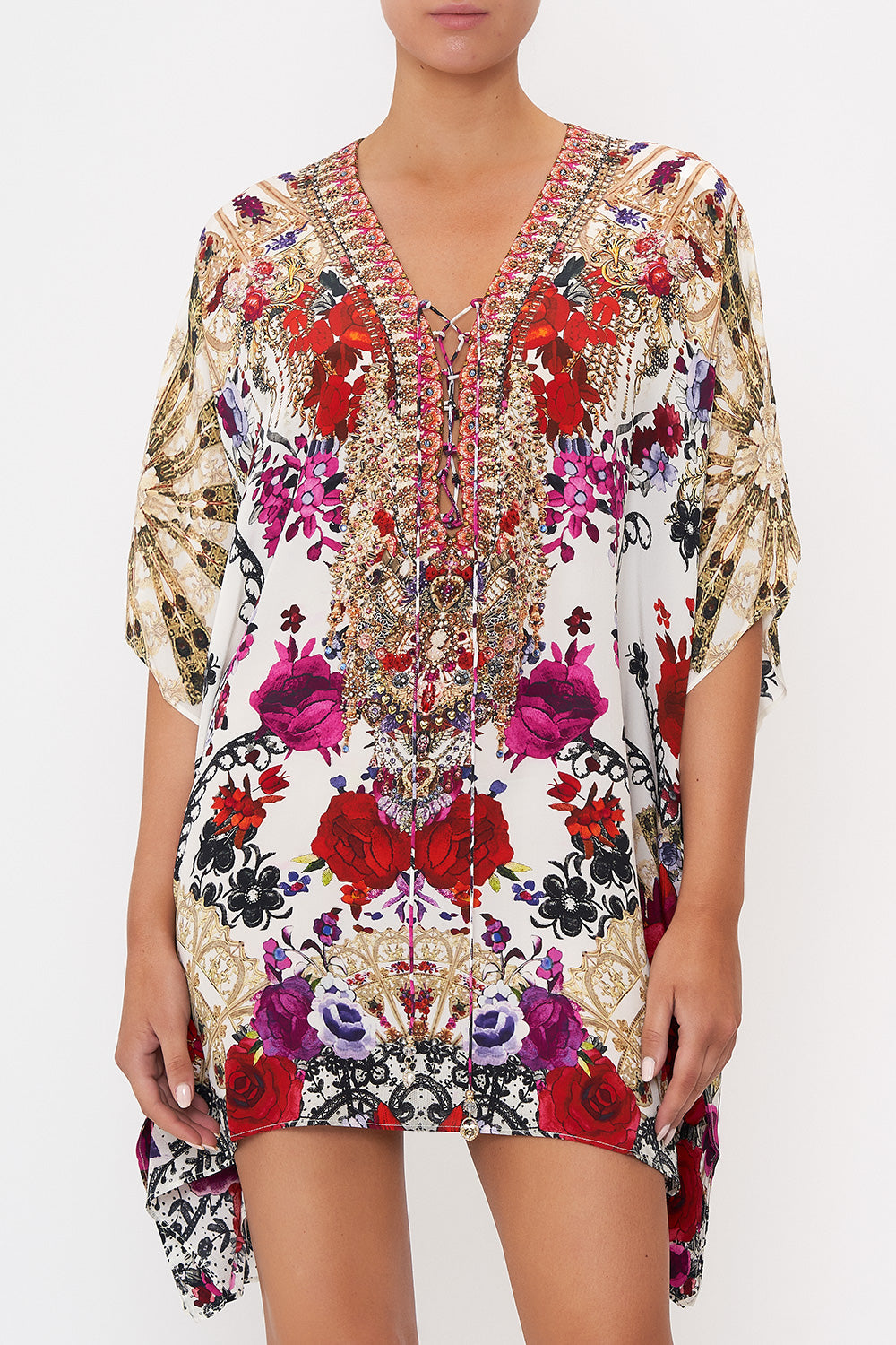 SHORT LACE UP KAFTAN REIGN OF ROSES