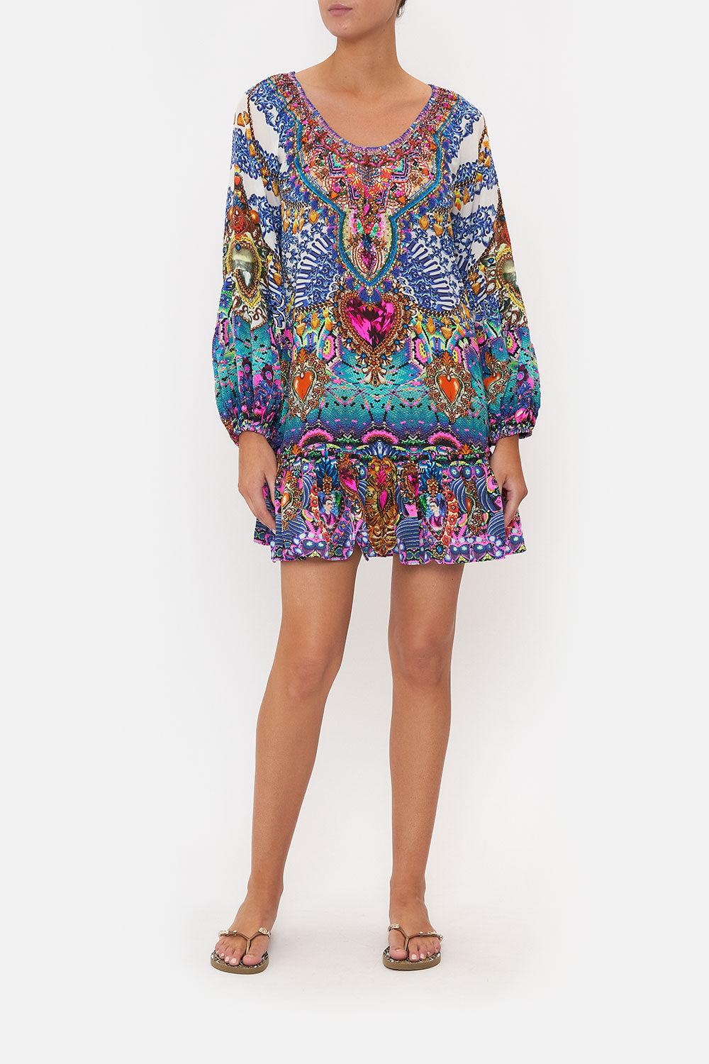 BLOUSON SLEEVE A LINE FRILL DRESS LUCKY CHARMS