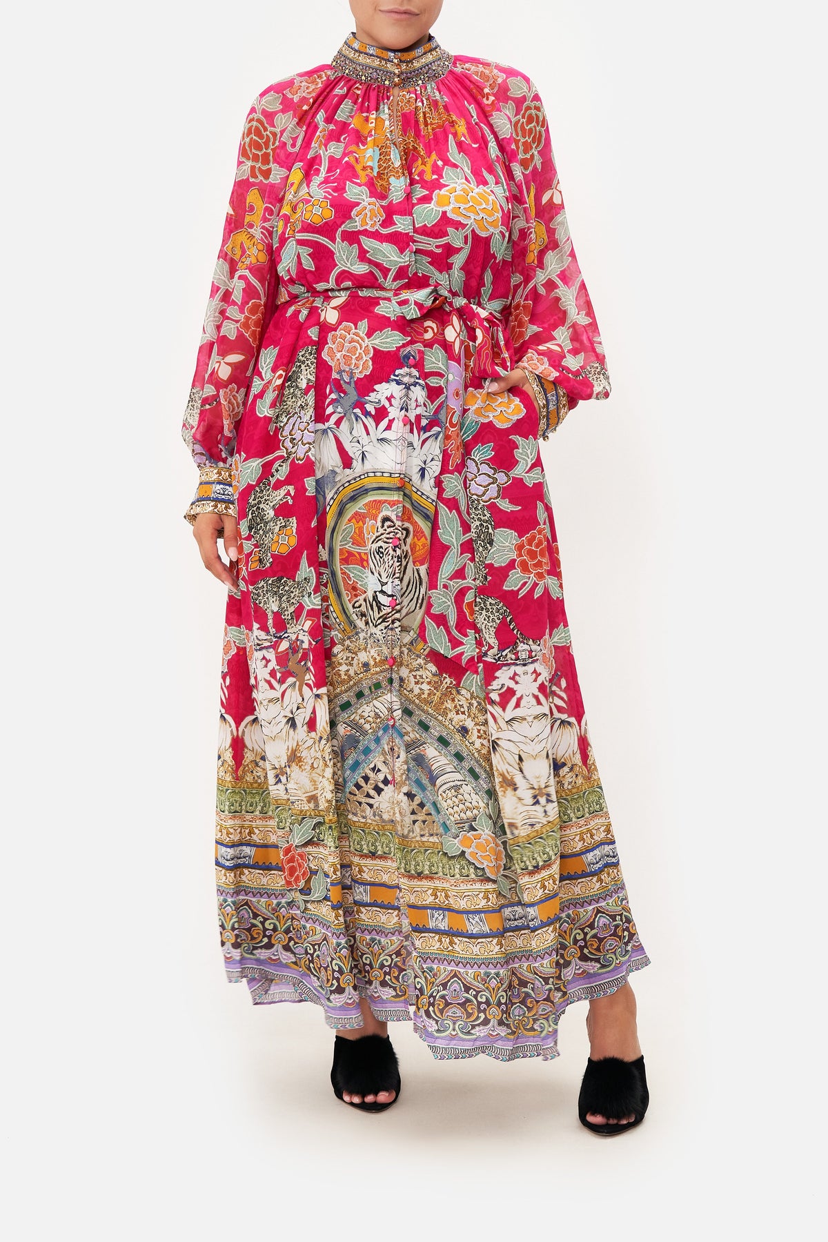 RAGLAN SLEEVE MIDI SHIRT DRESS TASTE OF TWILIGHT