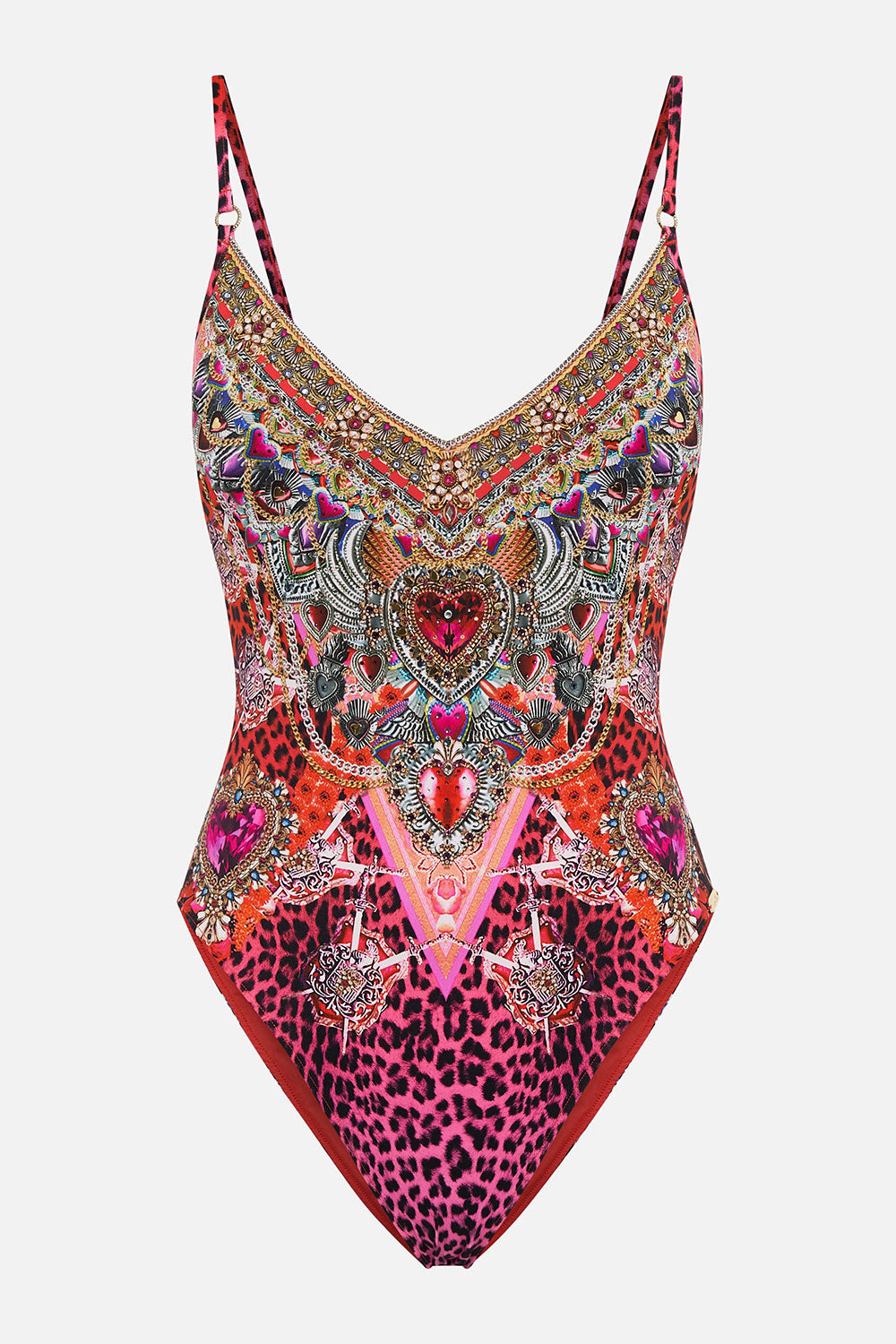 V NECK ONE PIECE WITH RING TRIMS ARTESANIA MANIA