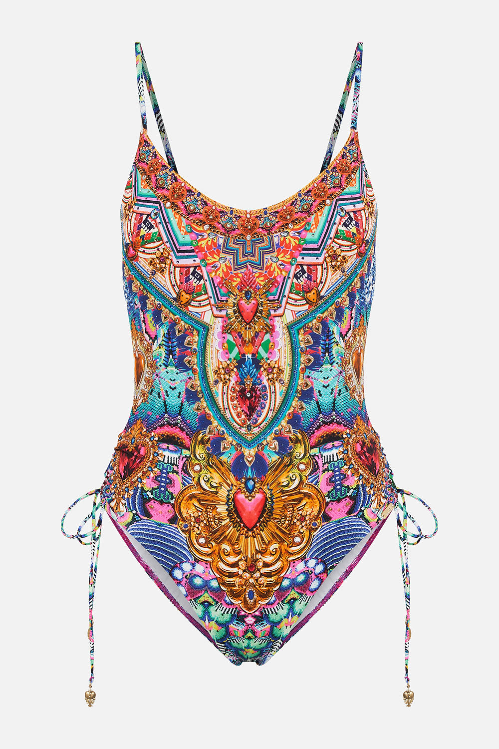 SCOOP NECK LACE UP SIDE ONE PIECE LUCKY CHARMS