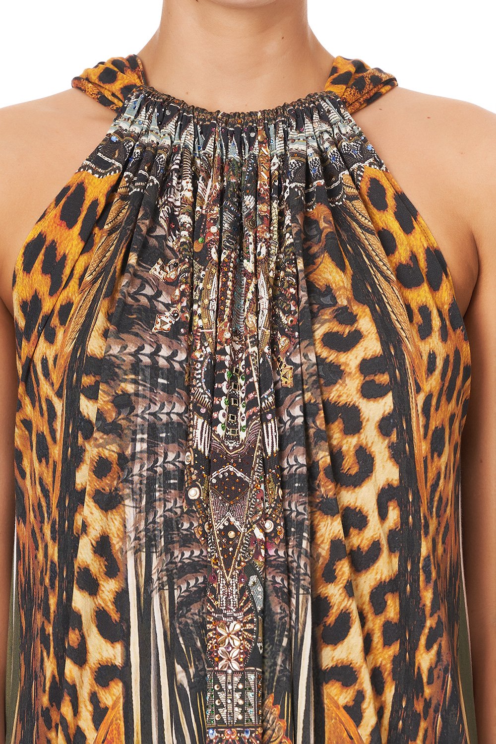 JERSEY DRAWSTRING DRESS NINE LIVES