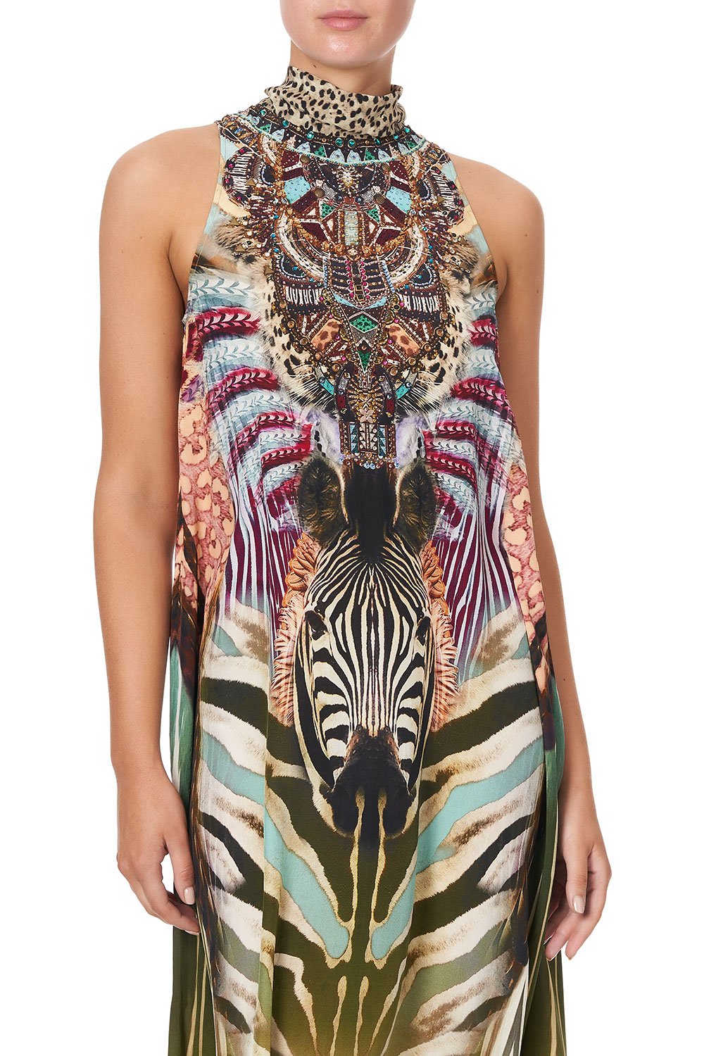 HIGH NECK DRESS WITH BACK NECK TIE UP ON CLOUD NINE