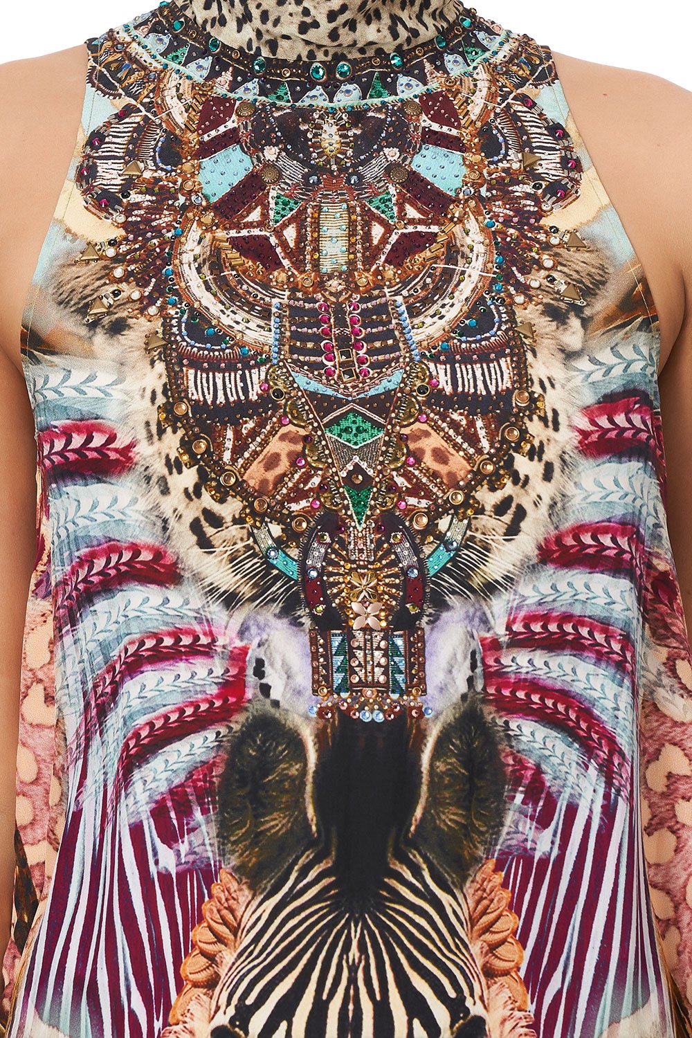 HIGH NECK DRESS WITH BACK NECK TIE UP ON CLOUD NINE