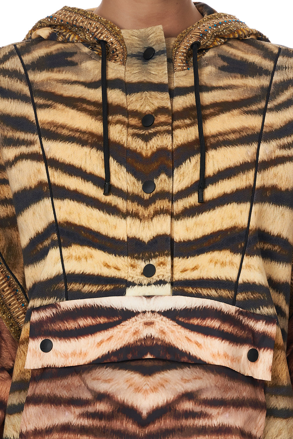 HOODIE WITH FRONT OPENING FELINE FINE