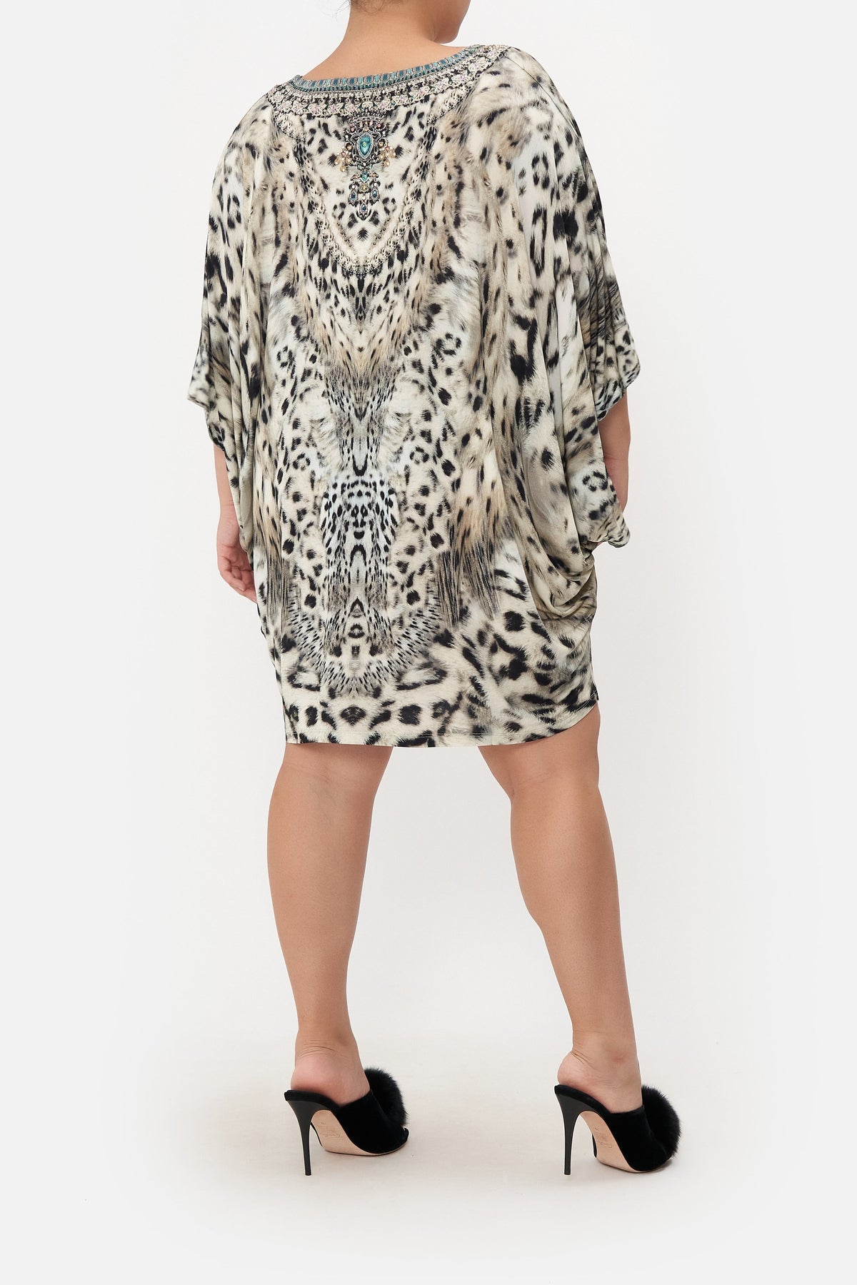 BAT SLEEVE DRESS SNOW WHISPERS LOUNGE