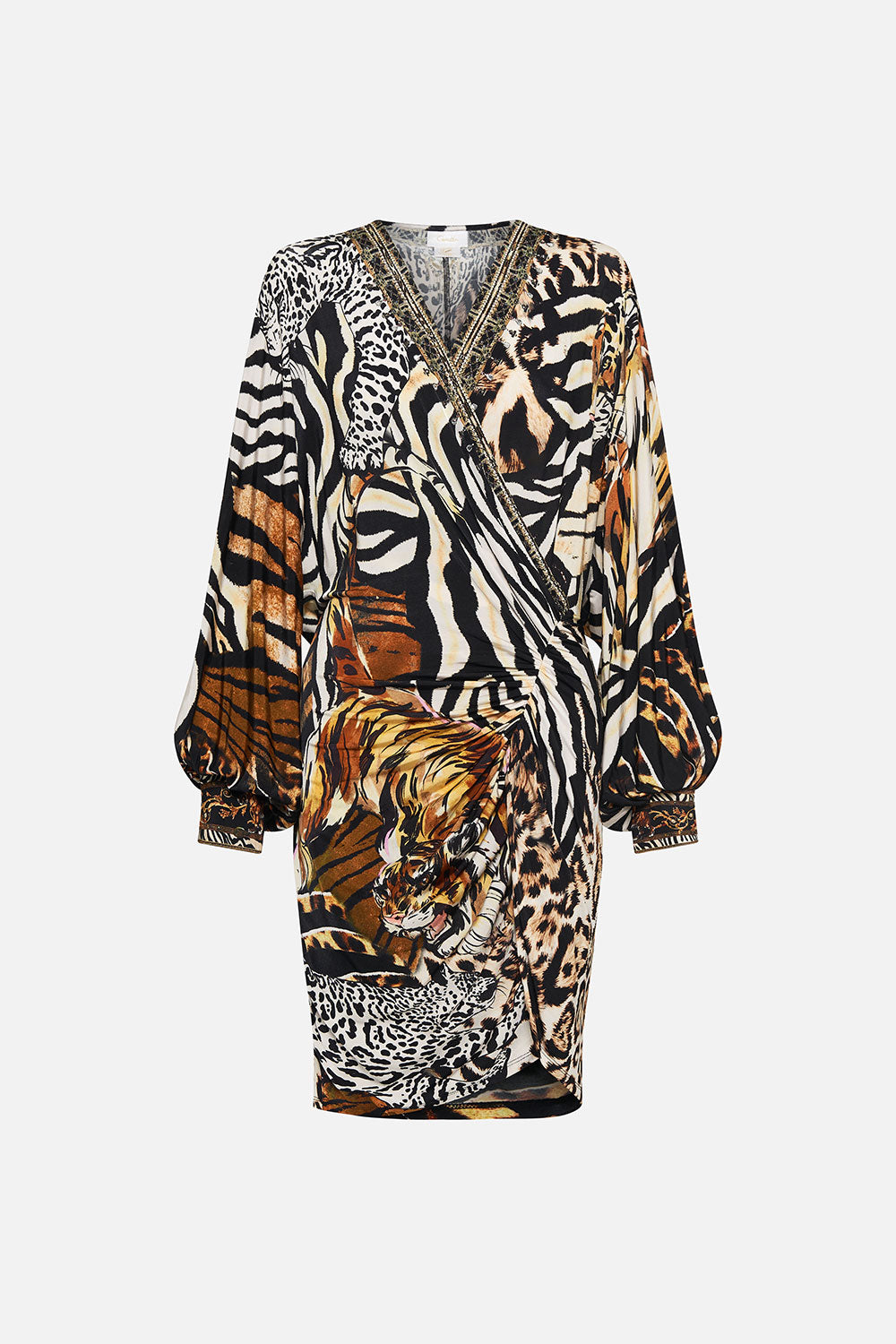 GATHERED MINI JERSEY DRESS WHATS NEW PUSSYCAT