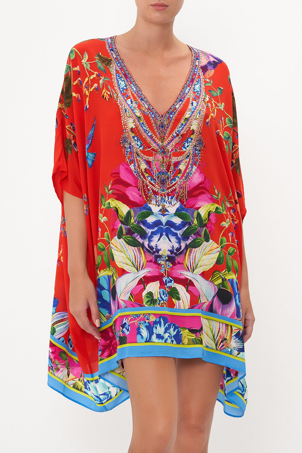 RECTANGULAR V NECK KAFTAN BIRDS OF A FEATHER