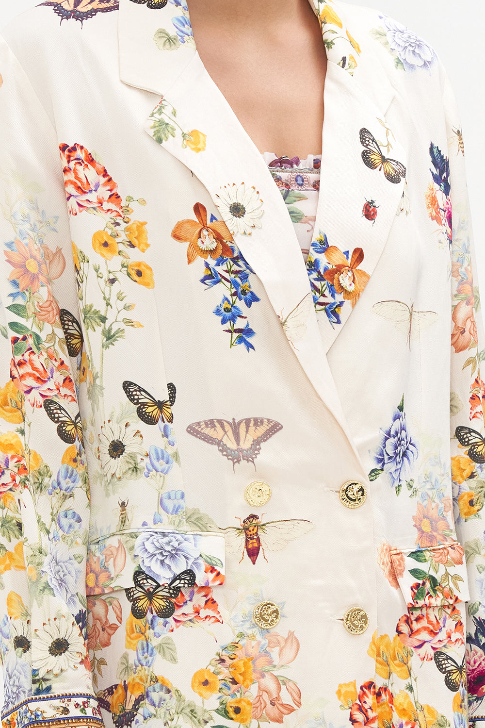 DOUBLE BREASTED SOFT JACKET QUEENS BEE HIVE