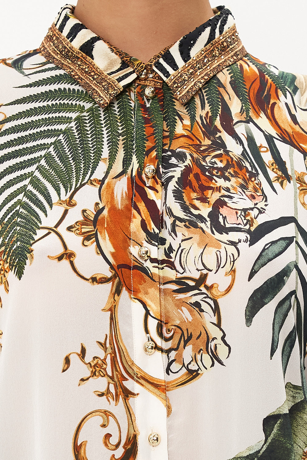 TIERED SHIRT DRESS TIGER TRAP