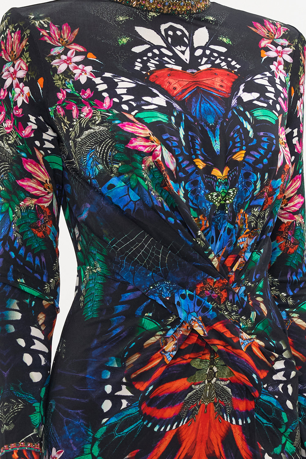 CROSS FRONT MINI DRESS FLUTTER BY