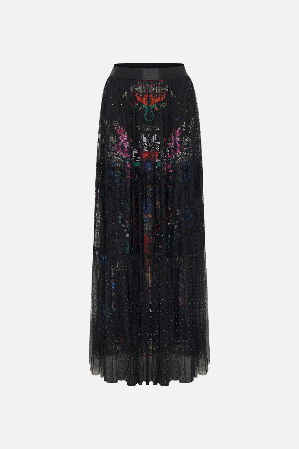 WAISTBAND RUFFLE HEM SKIRT FLUTTER BY