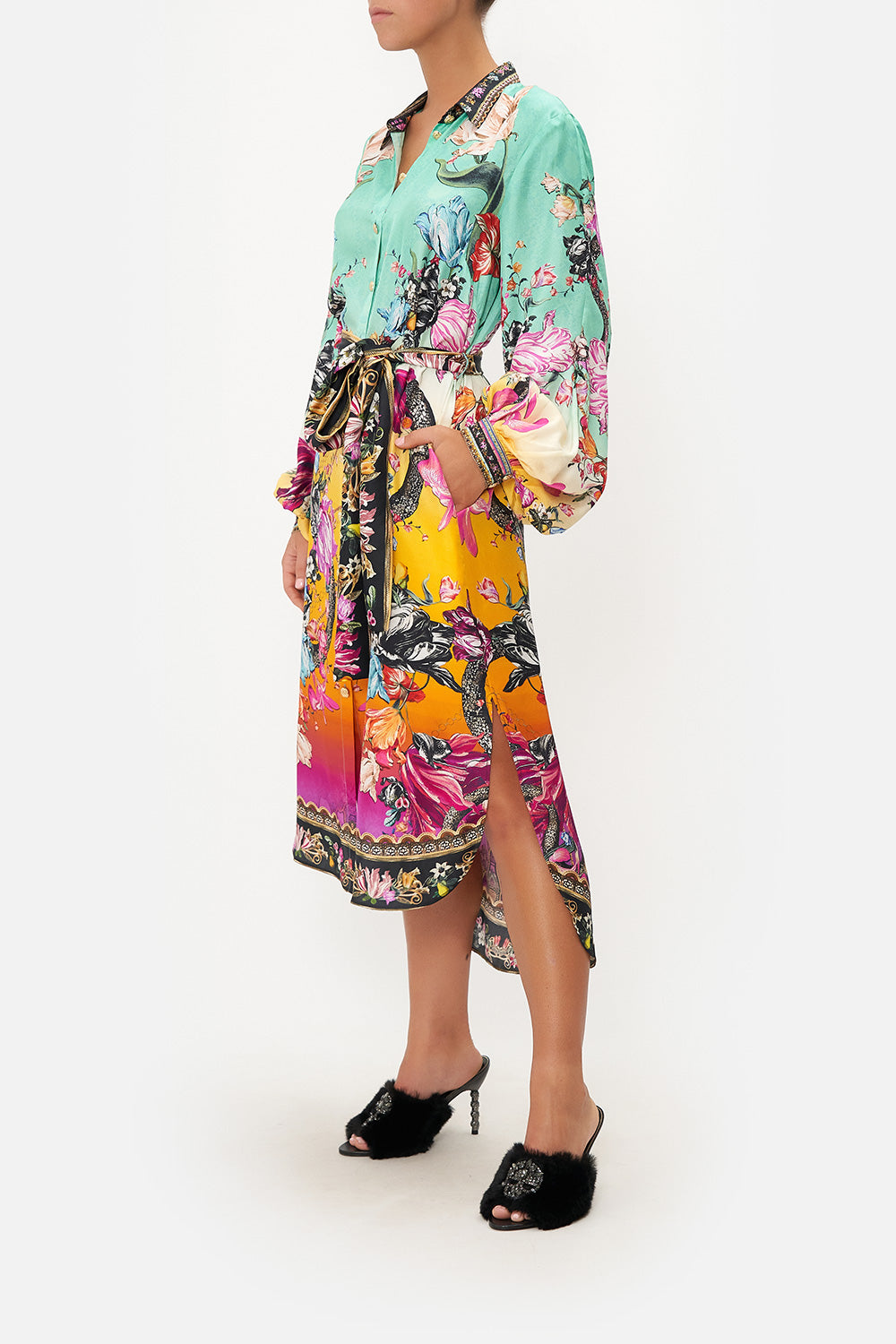 HIGH LOW MIDI SHIRT DRESS VIPER ROOM