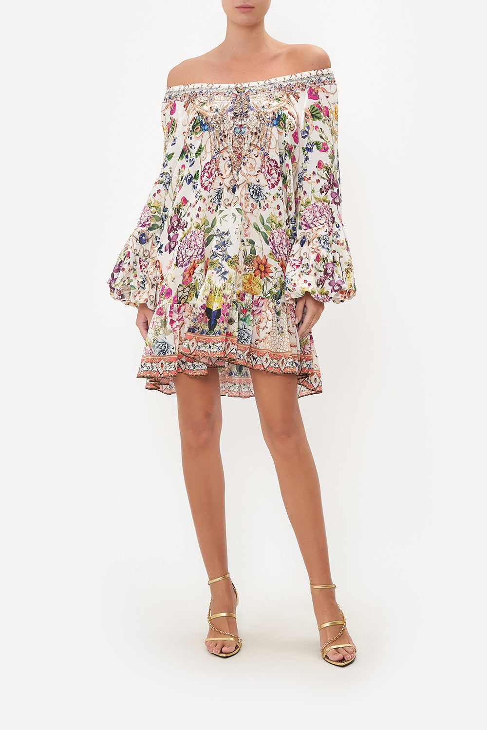 BLOUSON SLEEVE A LINE FRILL DRESS QUEENS BEE HIVE