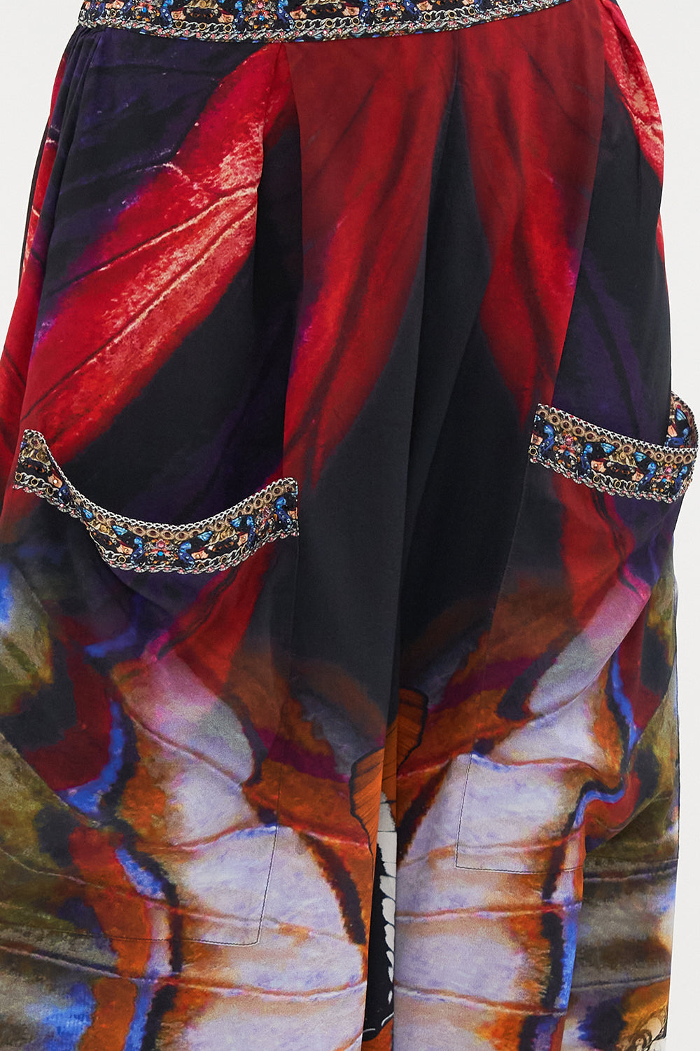 WIDE LEG TROUSER WITH FRONT POCKETS WINGS OF MARIPOSA