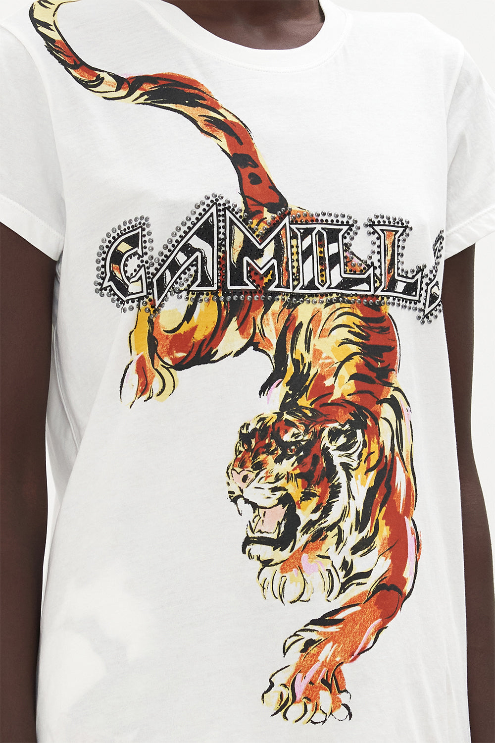 SLIM FIT ROUND NECK T-SHIRT TIGER TALK