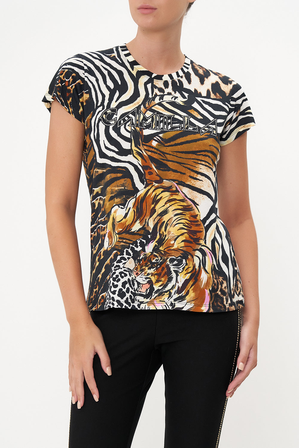 SLIM FIT ROUND NECK T-SHIRT WHATS NEW PUSSYCAT