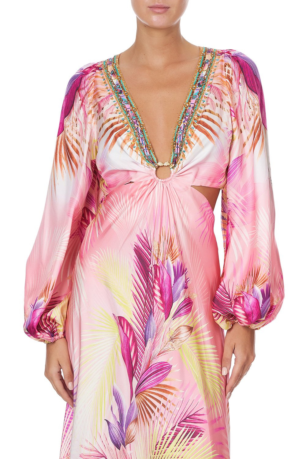 U-RING CUT OUT DRESS SOUTH BEACH SUNRISE
