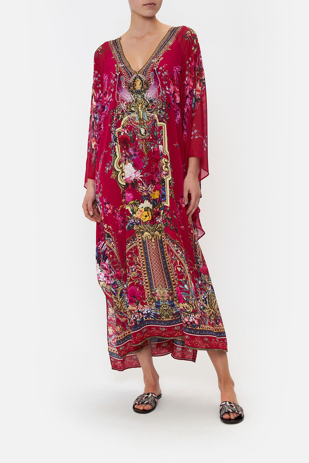 LONG RAGLAN SLEEVE FLARED KAFTAN BOHEME BLOOMS