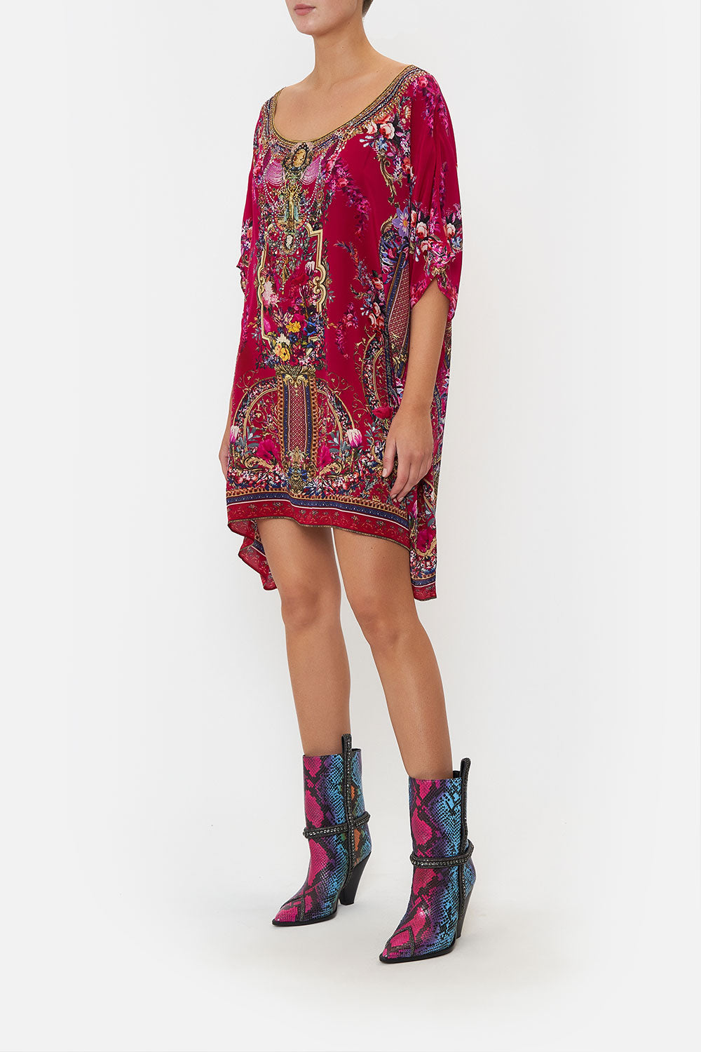 SHORT ROUND NECK KAFTAN BOHEME BLOOMS
