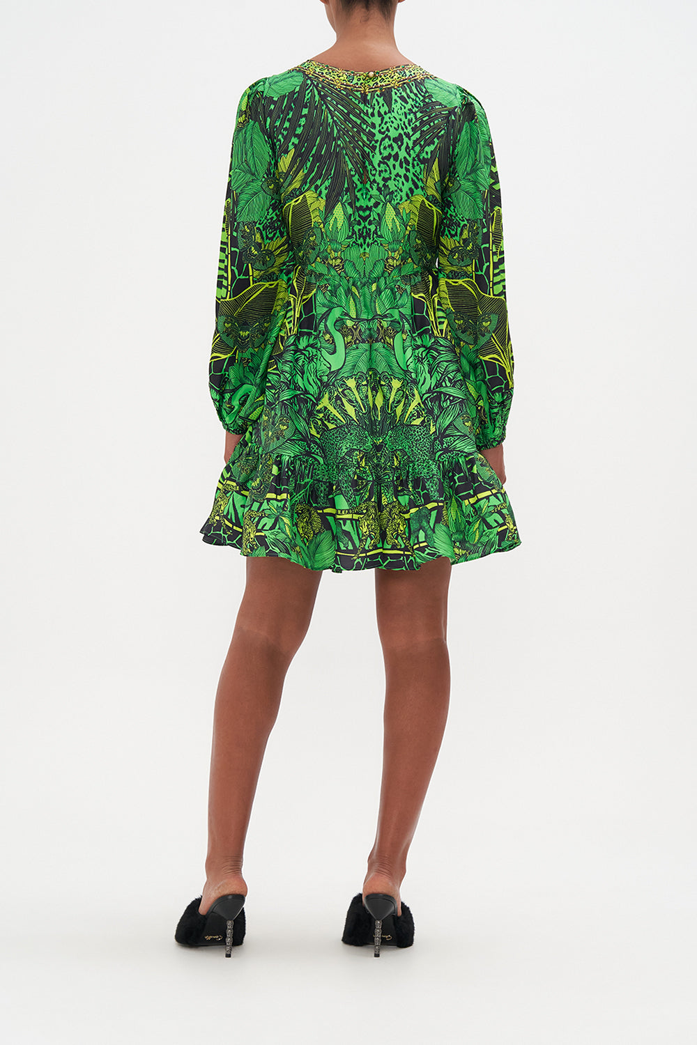 SHORT TIE FRONT BLOUSON DRESS GORILLA GROOVE