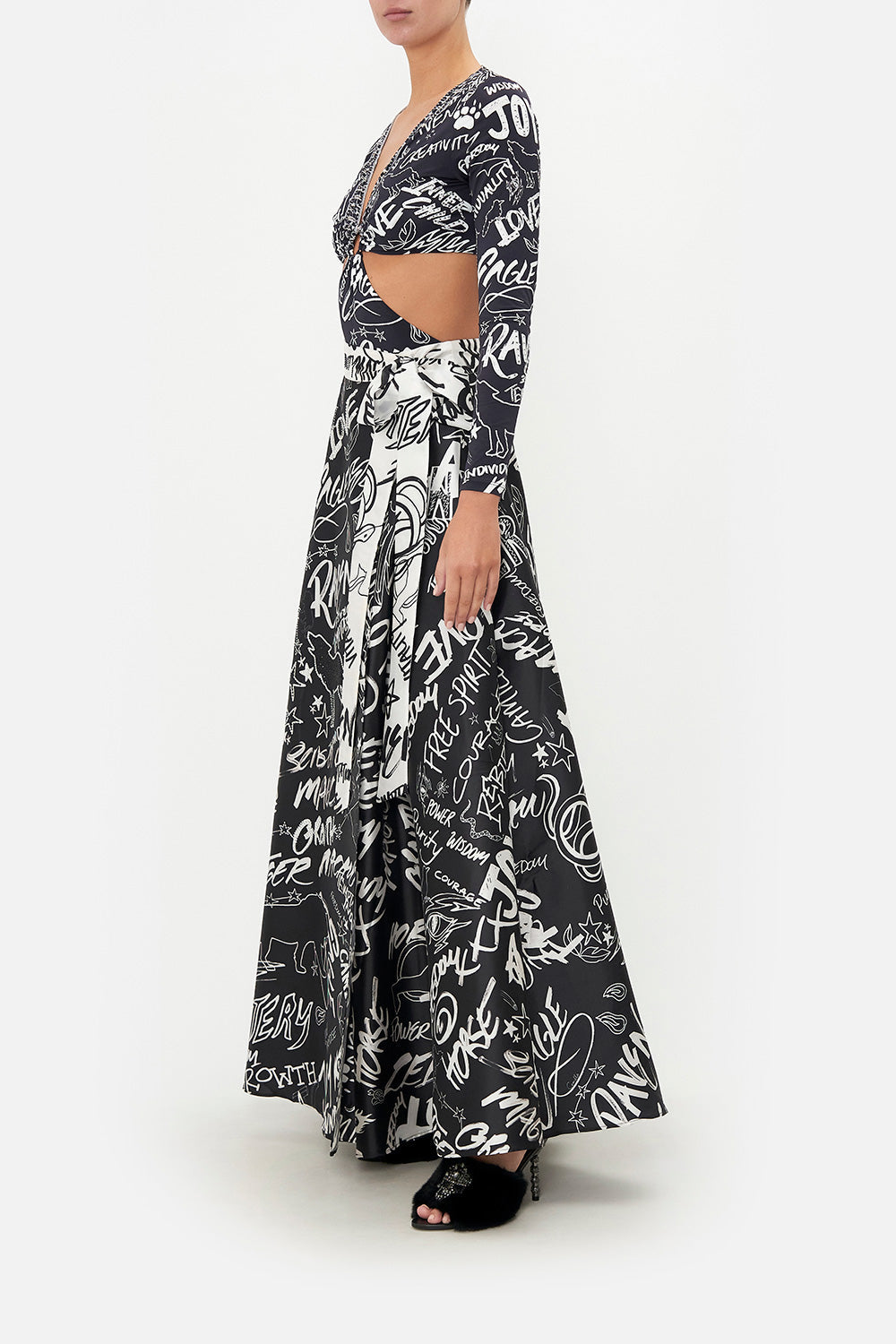 MAXI WRAP SKIRT SPIRIT SCRIBBLE