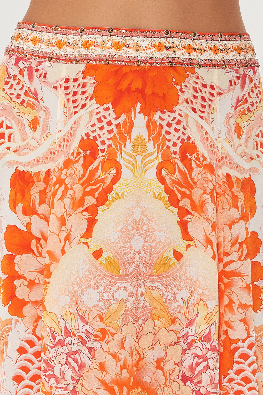 PANELLED FLARED LONG SKIRT DRAGON MOTHER