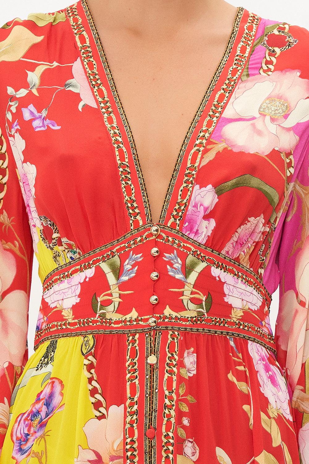 KIMONO SLEEVE DRESS WITH SHIRRING DETAIL THE BEETLES