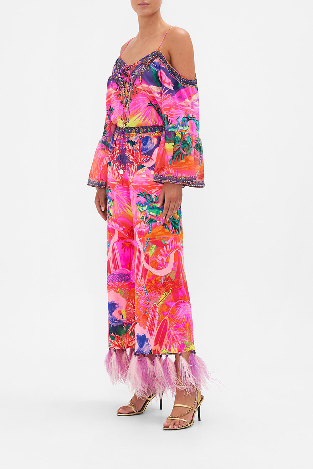 CROPPED LOUNGE PANT FLIGHT OF THE FLAMINGO